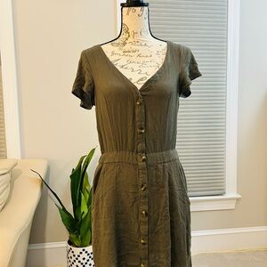 American Eagle Outfitters Olive Midi Dress